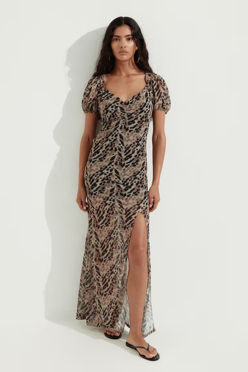Printed Mesh Dress