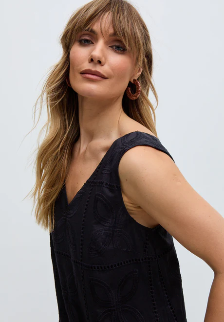 Black Fully Tailored Low-Waist Midi Dress